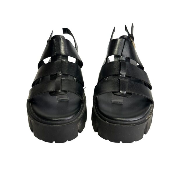 GBG Los Angeles Black chunky ankle Buckle strap Sandals 90s Y2k Size 5.5 - Picture 3 of 9